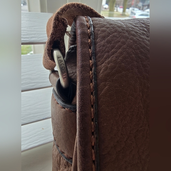 Lacoste leather cross body saddle bag - Picture 7 of 11